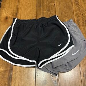 Nike Women's Black and Gray Athletic Shorts